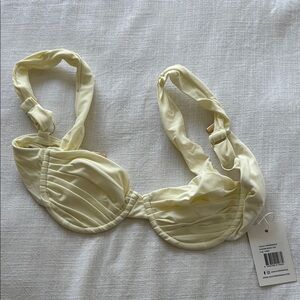 Cream Ruched Underwire Bikini